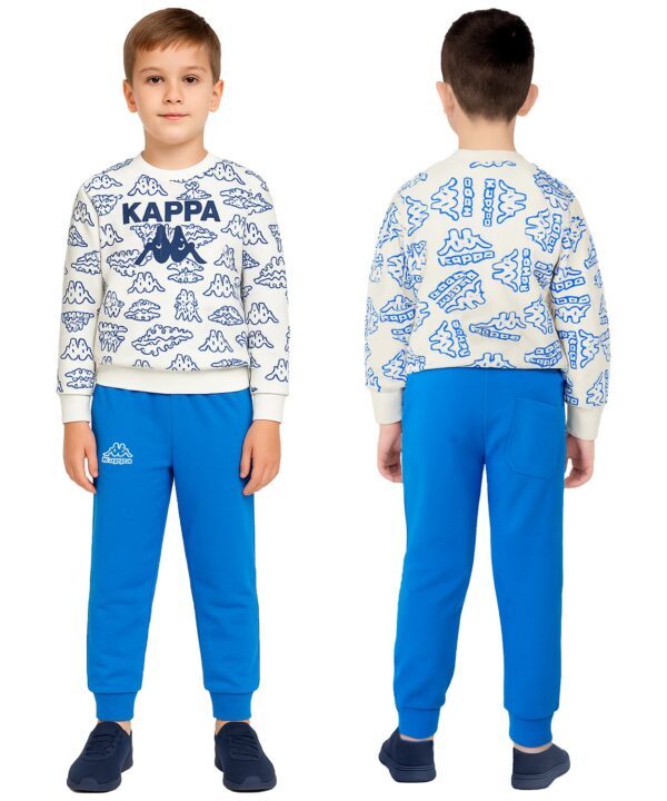 Zinaf Kids Sweatshirt & Jogger Set – White & Green Toddler Boys Girls Tracksuit, Sporty Logo Activewear Outfit