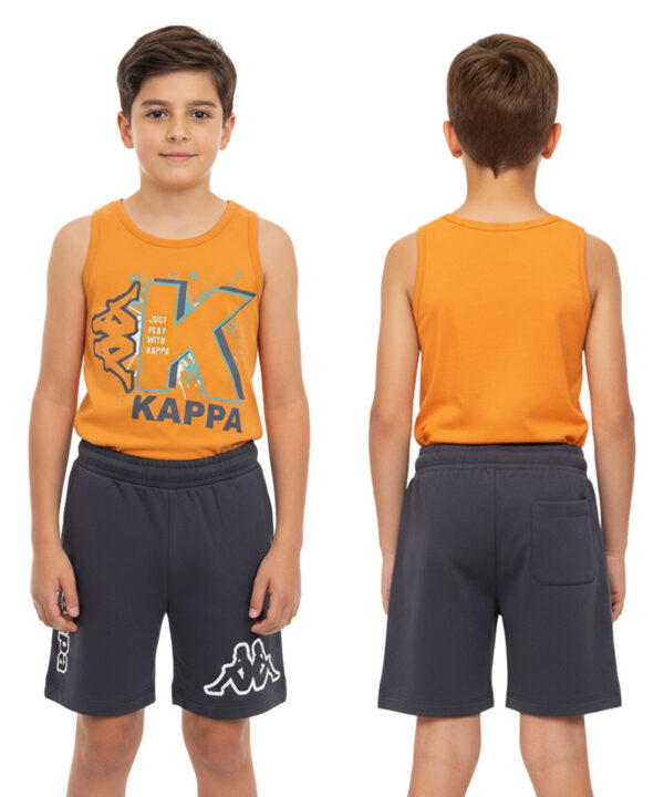Zinaf kids Outfit Set Orange Tank Top with Black Shorts Sporty Summer Playwear