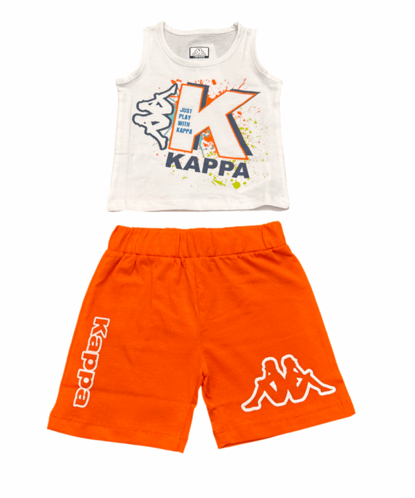 Zinaf Kids Outfit Set White Tank Top with Orange Shorts Sporty Summer Playwear
