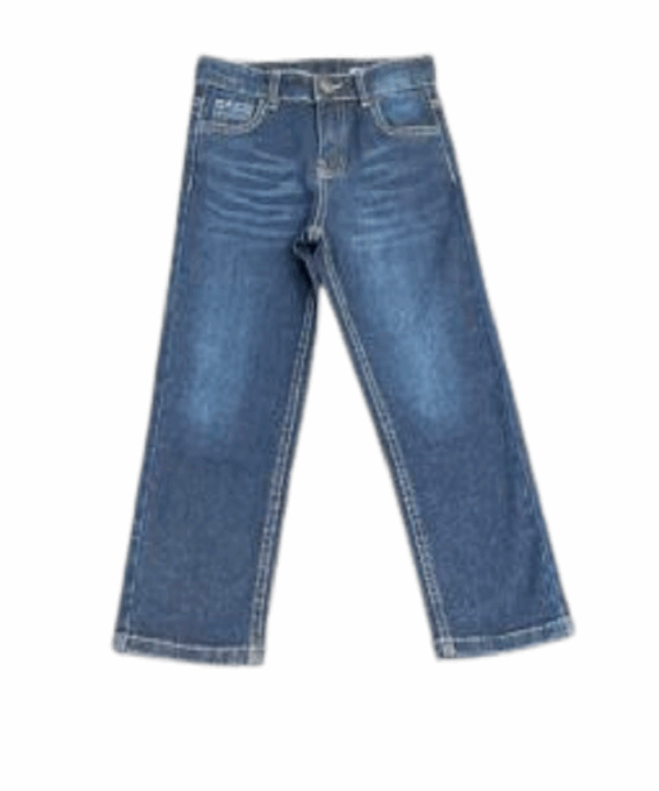 Classic Blue Kids Denim Jeans – Comfortable Straight Fit Trousers with Pockets for Everyday Casual Wear