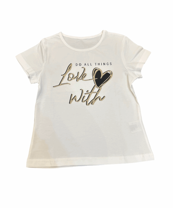 Girls White T-Shirt– Soft Cotton Blend Short Sleeve Top for Toddlers & Kids – Casual Stylish Shirt for Summer & Everyday Wear