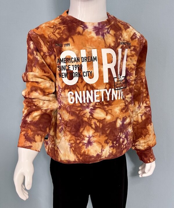 Kids' Tie-Dye Pullover Sweatshirt & Black Joggers Set – Urban Streetwear Style