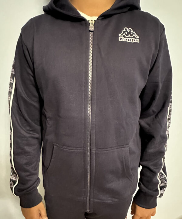 Men’s Classic Zip-Up Hoodie –  Full Sleeve Hooded Sweatshirt with Side Logo Stripes