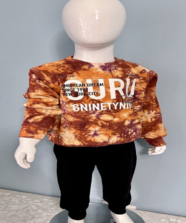 Kids' Tie-Dye Pullover Sweatshirt & Black Joggers Set – Urban Streetwear Style (Copy)