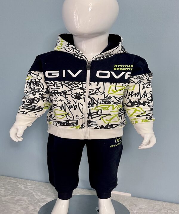 Zinaf Kids' Two-Piece Tracksuit – Graffiti Hoodie & Jogger Set – Urban Style Sportswear for Boys & Girls