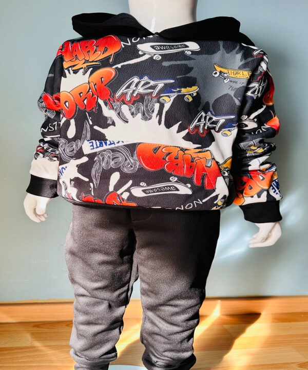 Boys BADBOY Graffiti Hoodie & Jogger Set – Stylish Kids Winter Tracksuit | Soft, Warm & Trendy Casual Outfit for Boys