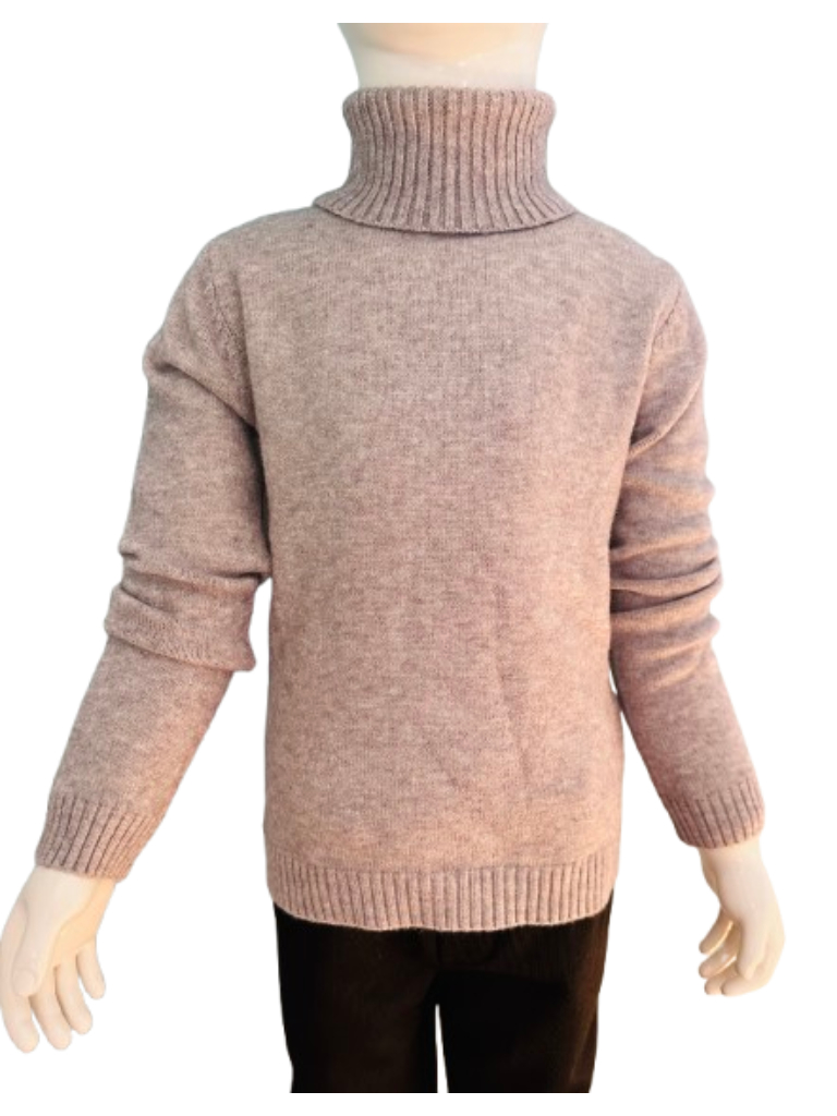 Boys Soft Knit High Neck Sweater | Cozy Winter Warm Pullover | Long Sleeve Lightweight Casual Knitwear for Kids