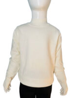 Boys Soft Cream Knit Sweater | Warm Lightweight Winter Pullover with Ribbed Neck & Cuffs